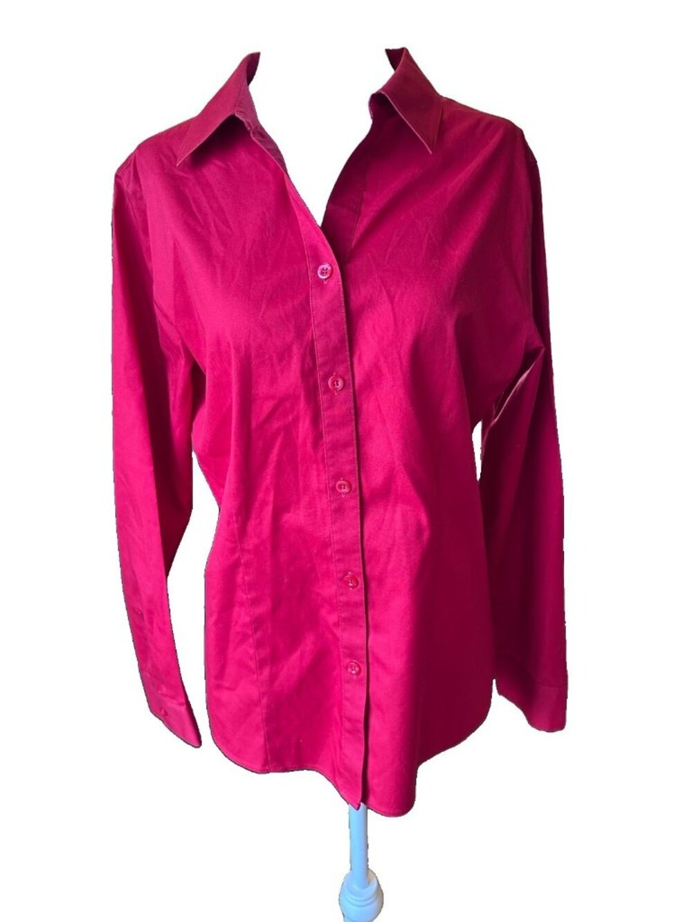NWOT Chico's No Iron Stretch Shirt Apple Red Size 1 Business Professional